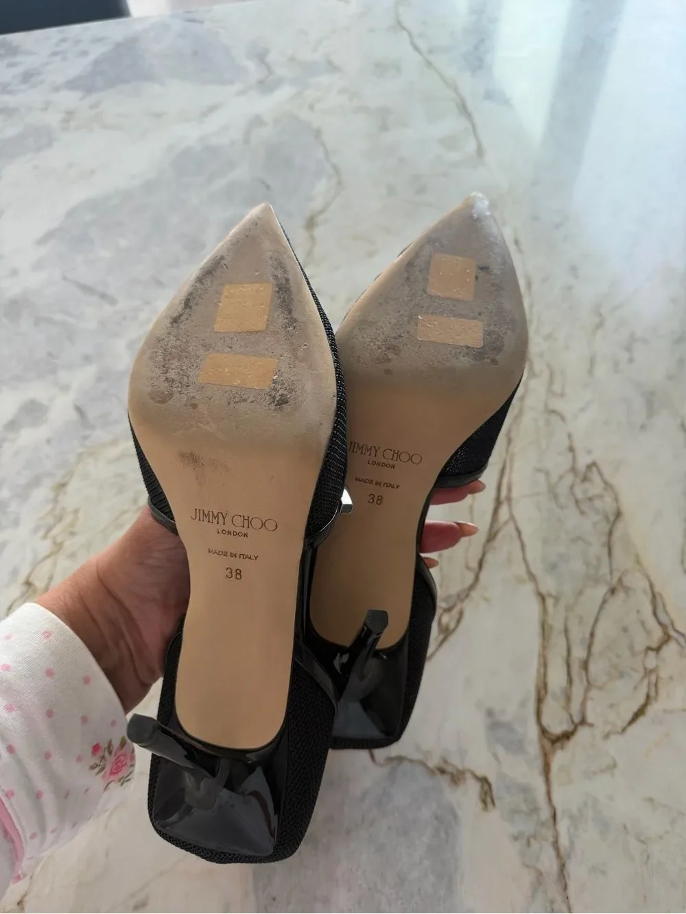 Jimmy Choo Black Pointed Mary Jane Heels